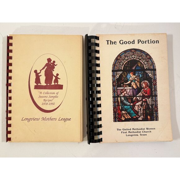 Longview Tx Methodist Church & Mothers League Community Cookbooks Lot of 2 - Picture 1 of 8